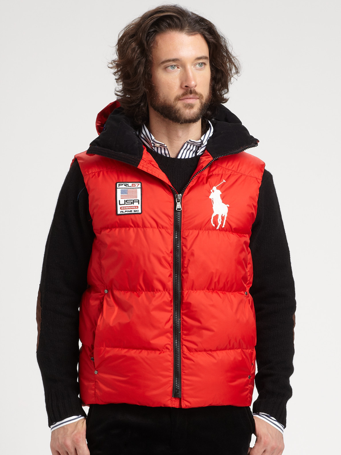 Polo Ralph Lauren Snow Polo Tyrol Down Vest in Red for Men | Lyst