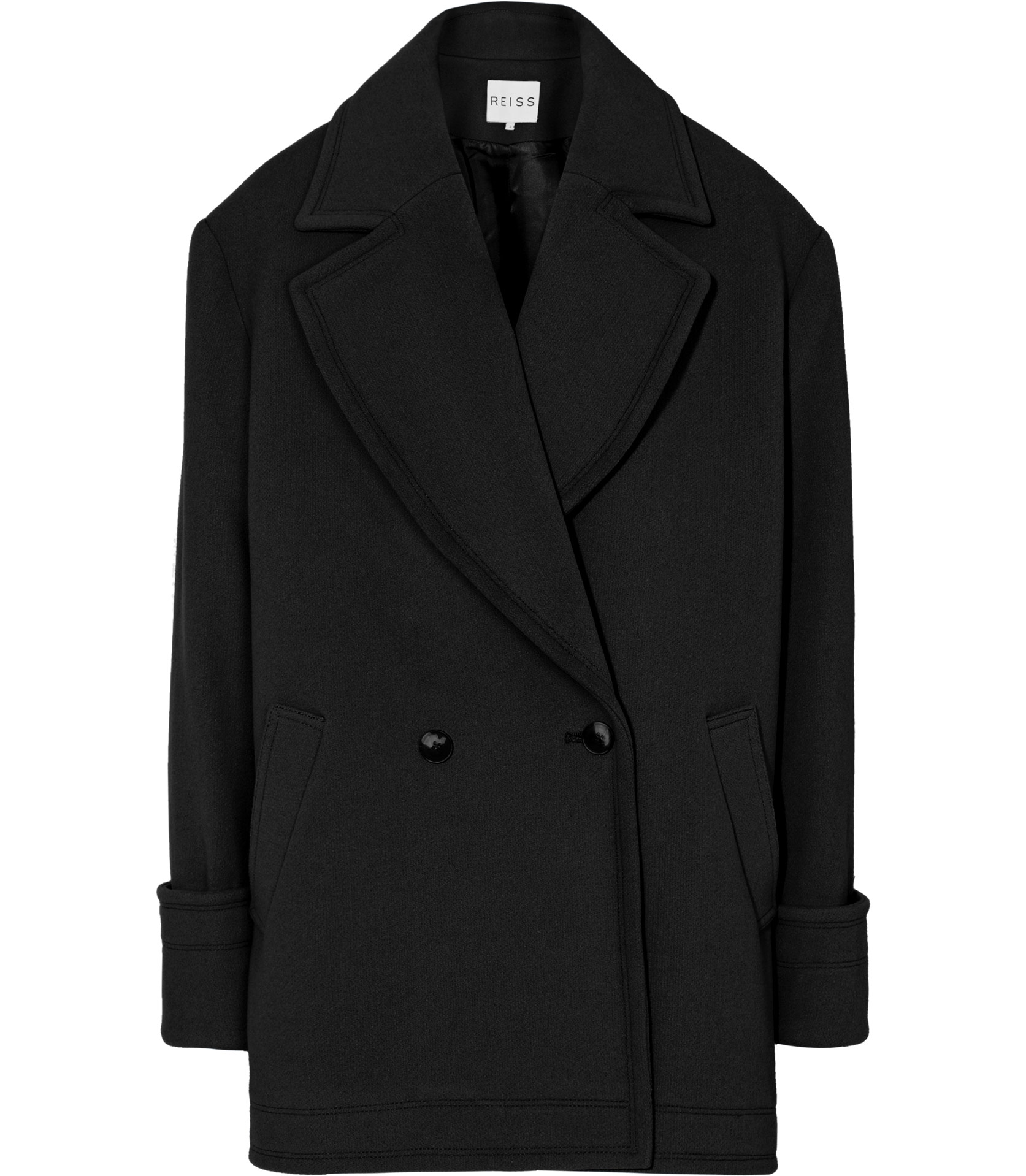 Reiss Oversized Jacket in Black | Lyst