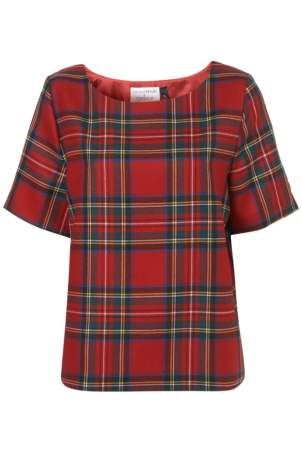 Lyst - Topshop Tartan Check Tee By Jw Anderson For Topshop in Red