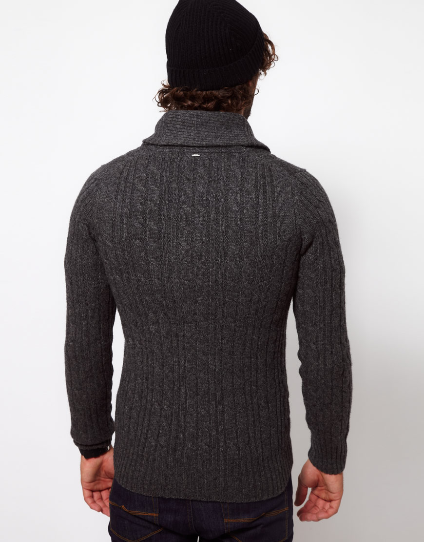 Lyst G  Star  Raw  Cardigan  with Cable Knit in Gray for Men