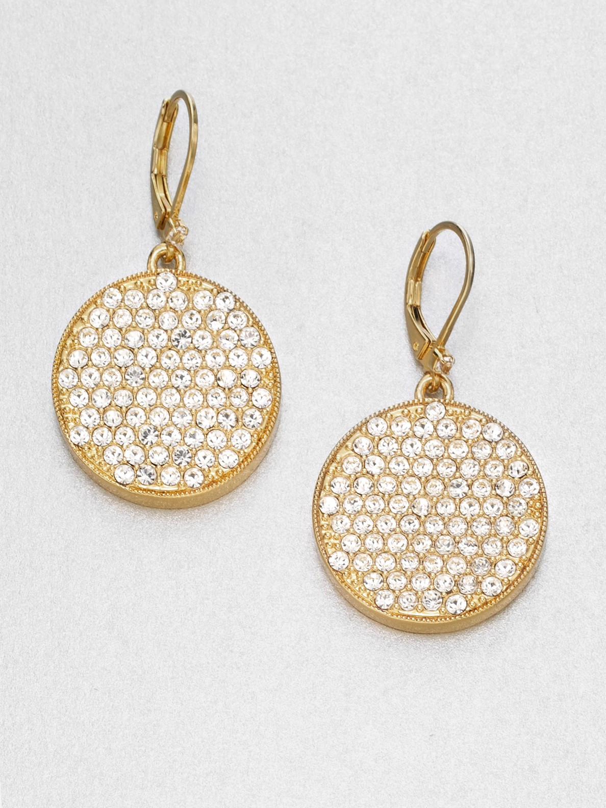 kate spade gold pave disc drop earrings product 1 4741269 987791434