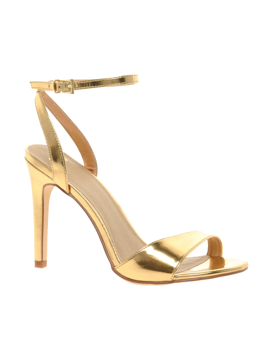 ASOS Asos Hustle Heeled Sandals in Metallic Lyst