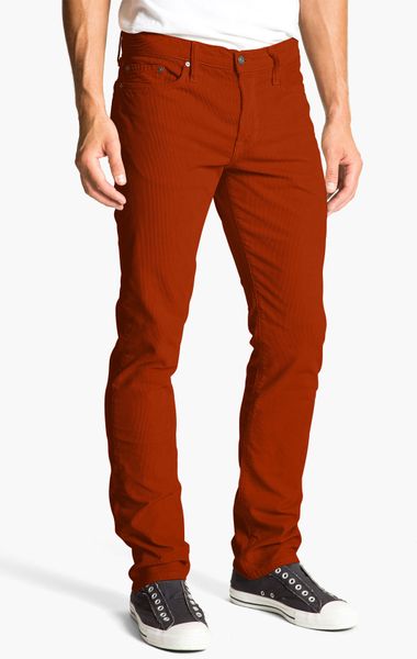Vince Slim Straight Leg Corduroy Pants in Orange for Men (rust) | Lyst