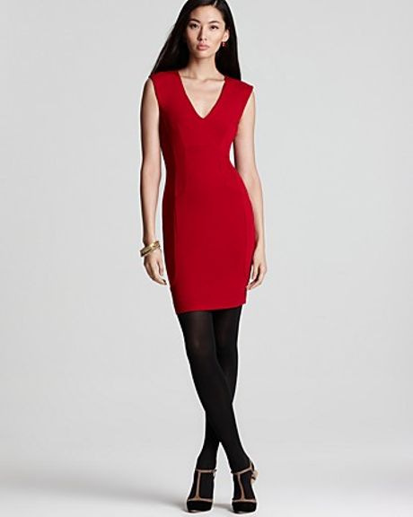 French Connection Jersey Dress Classic Annie in Red (ruby red) | Lyst