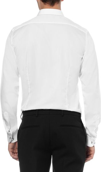Valentino Bib Front Piqué Slimfit Cotton Tuxedo Shirt in White for Men ...