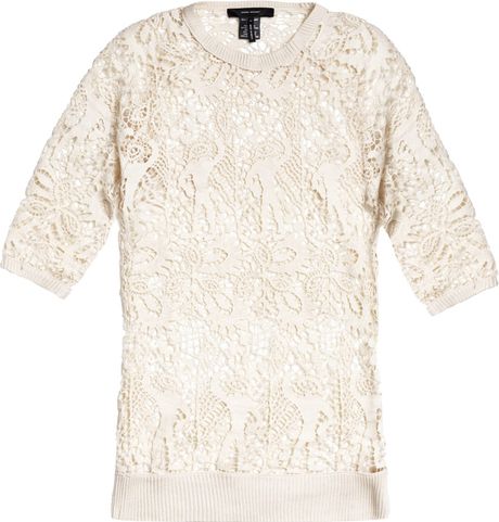 Isabel Marant Calico Lace Top in Beige (cream) | Lyst