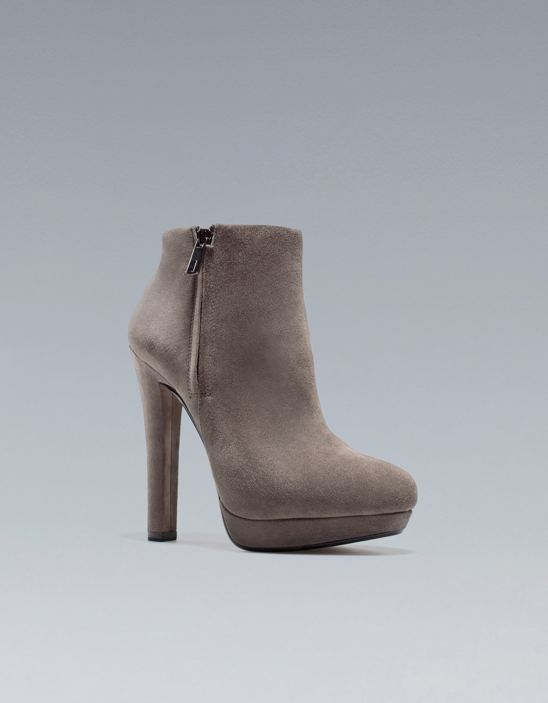 zara ankle boots with metallic heel