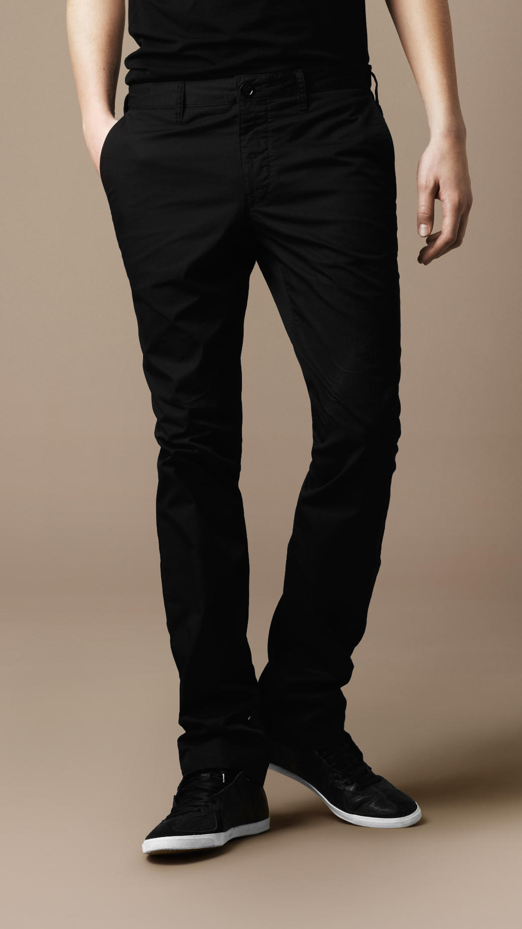 mens black chino trousers