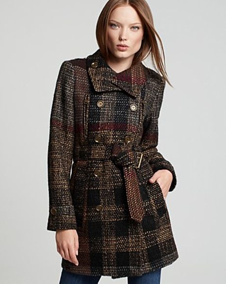 Burberry Brit Carcottley Double Breasted Tweed Trench Coat in Brown ...