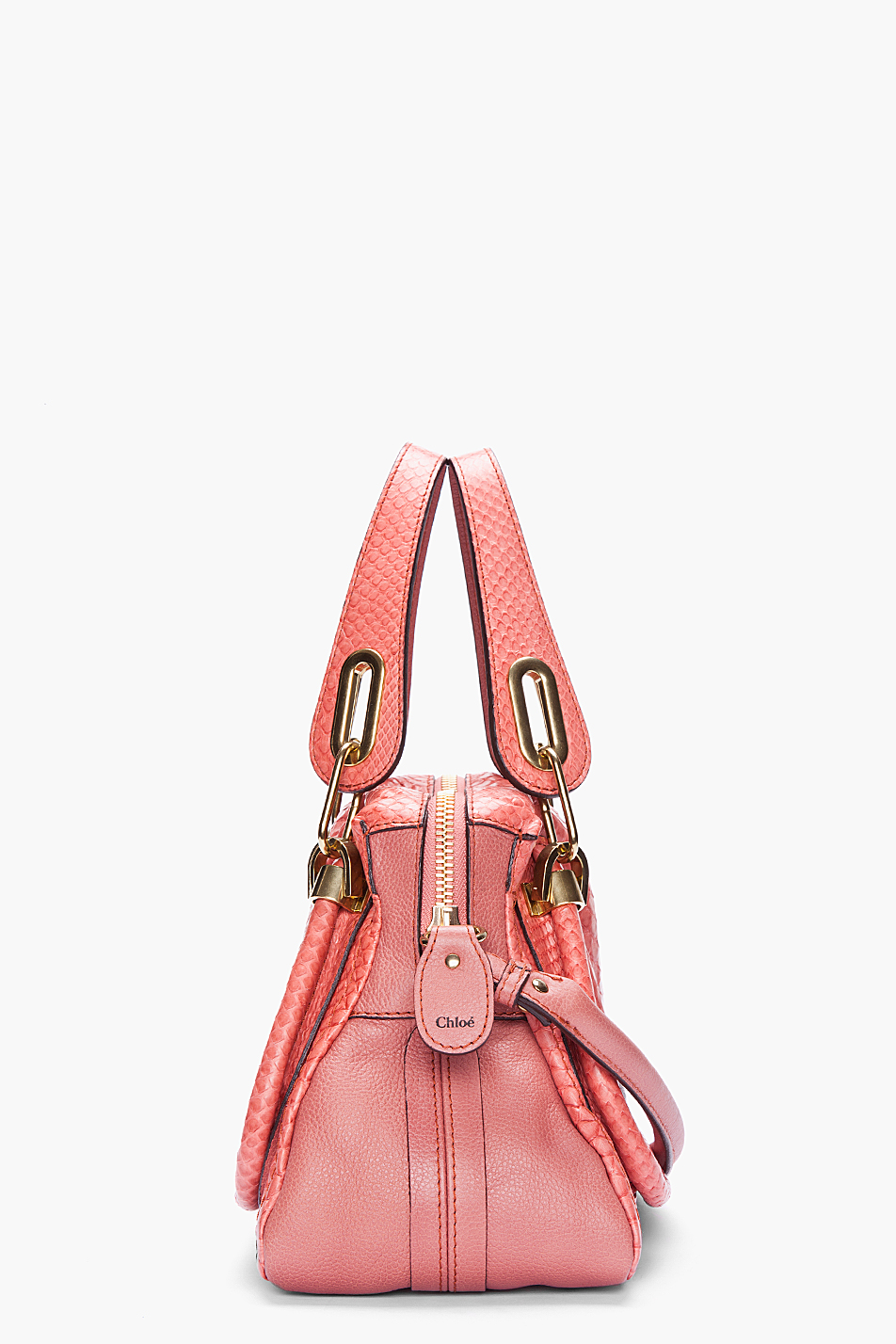 Chlo Small Salmon Python Skin Paraty Bag in Gold | Lyst  