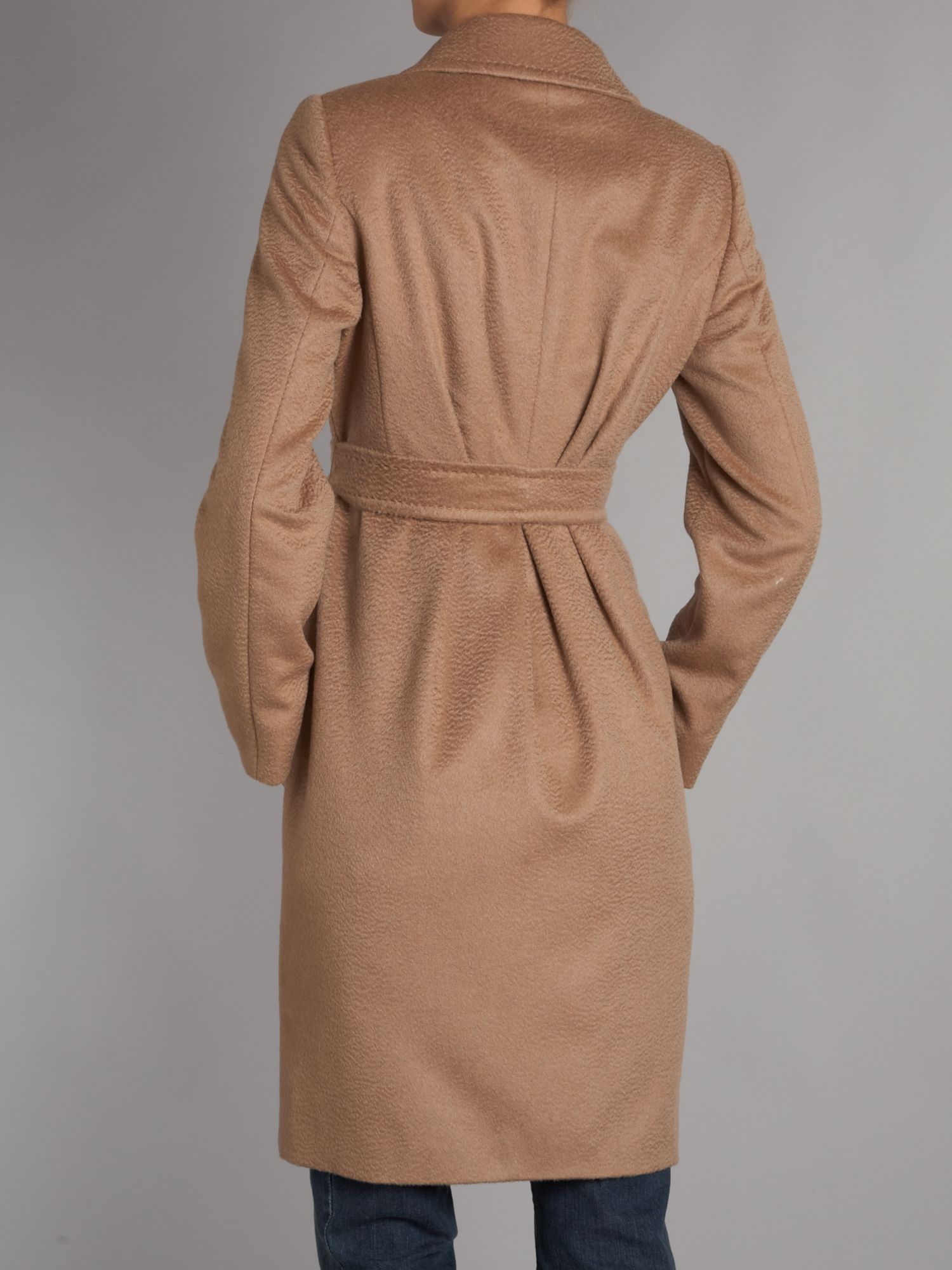 Max mara studio Cashmere and Wool Wrap Coat in Natural Lyst