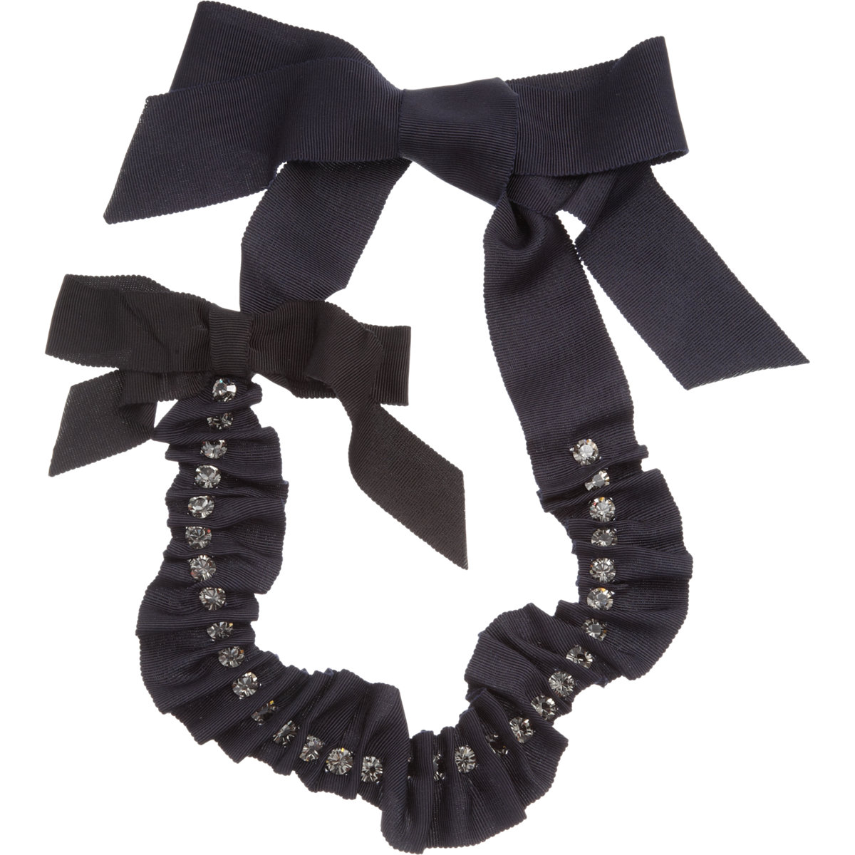 Lanvin Grosgrain Ribbon Necklace with Crystals in Black (marine) | Lyst