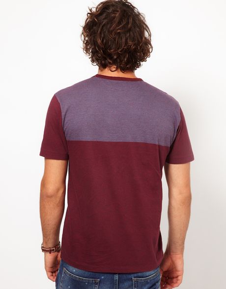 Paul Smith Tshirt with Contrast Shoulders and Pocket in Red for Men | Lyst