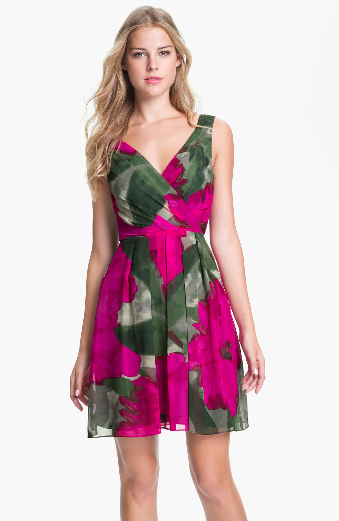 silk fit and flare dress