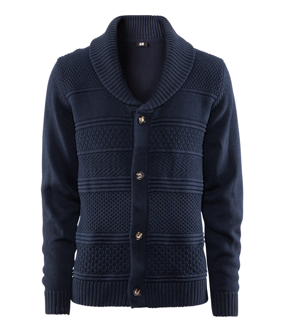 Lyst - H&M Cardigan in Blue for Men