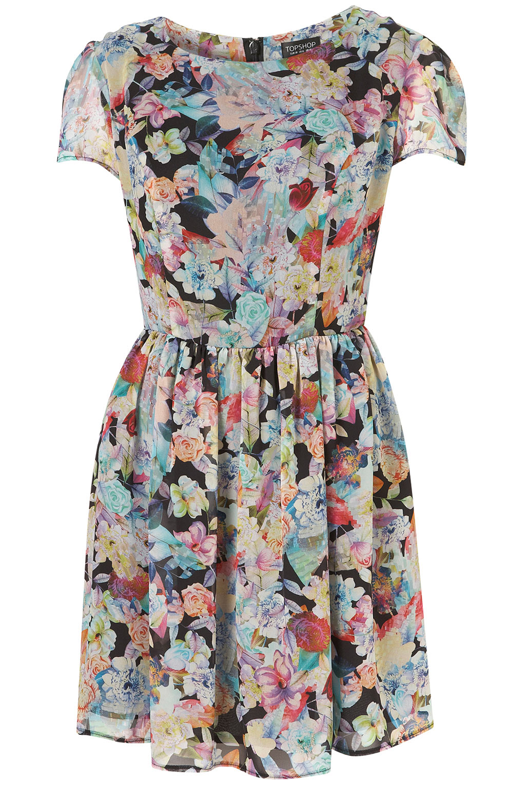 Topshop Floral Chiffon Dress in Multicolor (multi) | Lyst