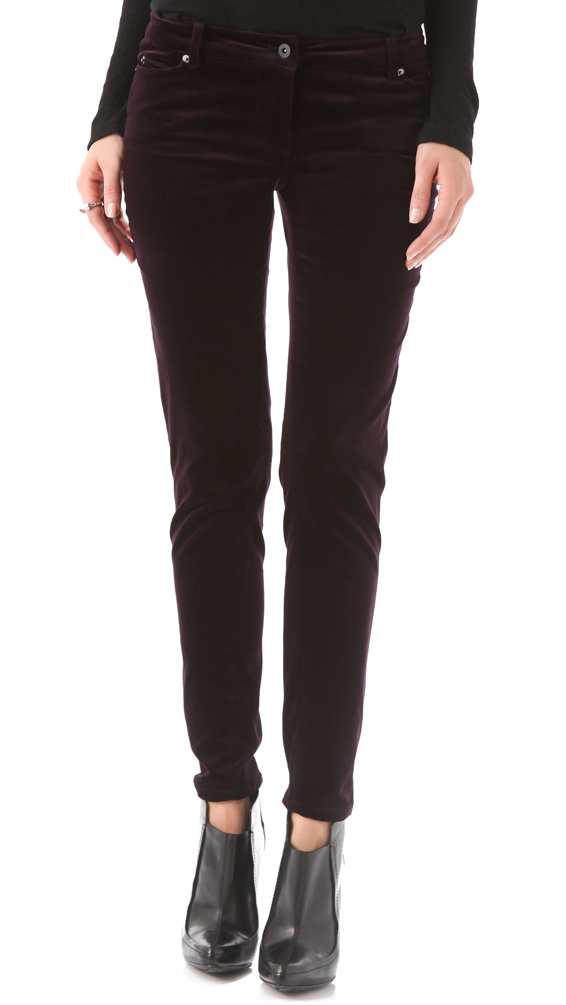 Lyst - Cut25 By Yigal Azrouël Velvet Skinny Trousers in Purple