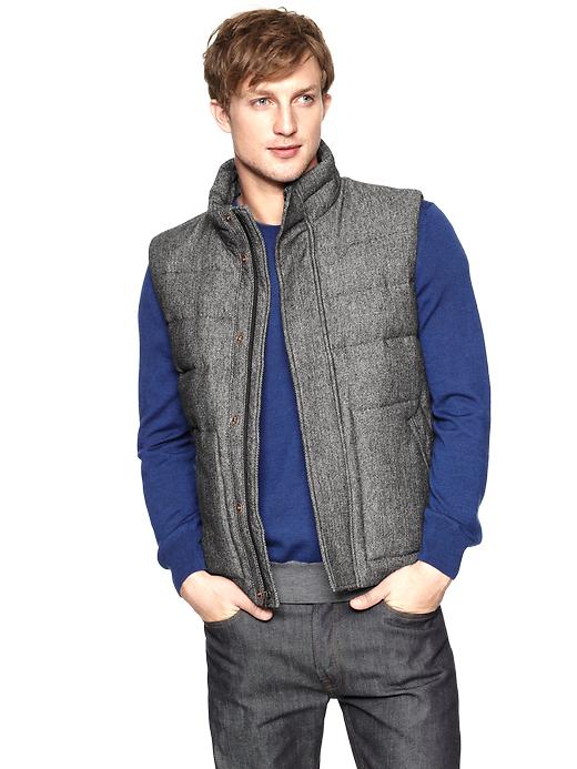 Gap Wool Puffer Vest in Gray for Men (charcoal) | Lyst