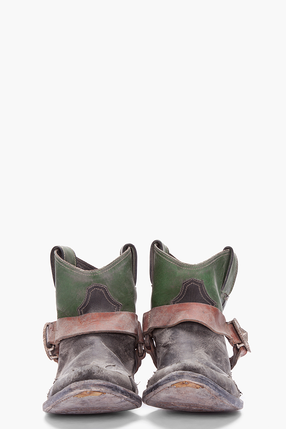 Golden goose deluxe brand Green Combo Cowboy Boots in Green | Lyst