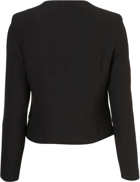 Topshop Double Zip Biker Jacket in Black | Lyst