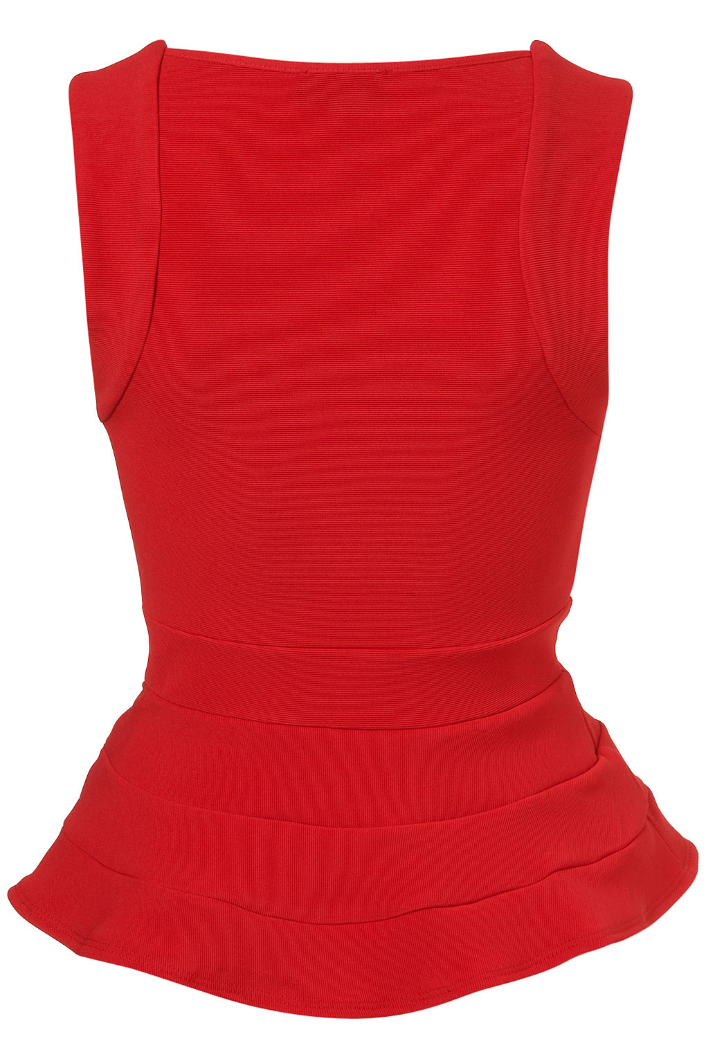 Lyst - Topshop Bandage Peplum Top in Red