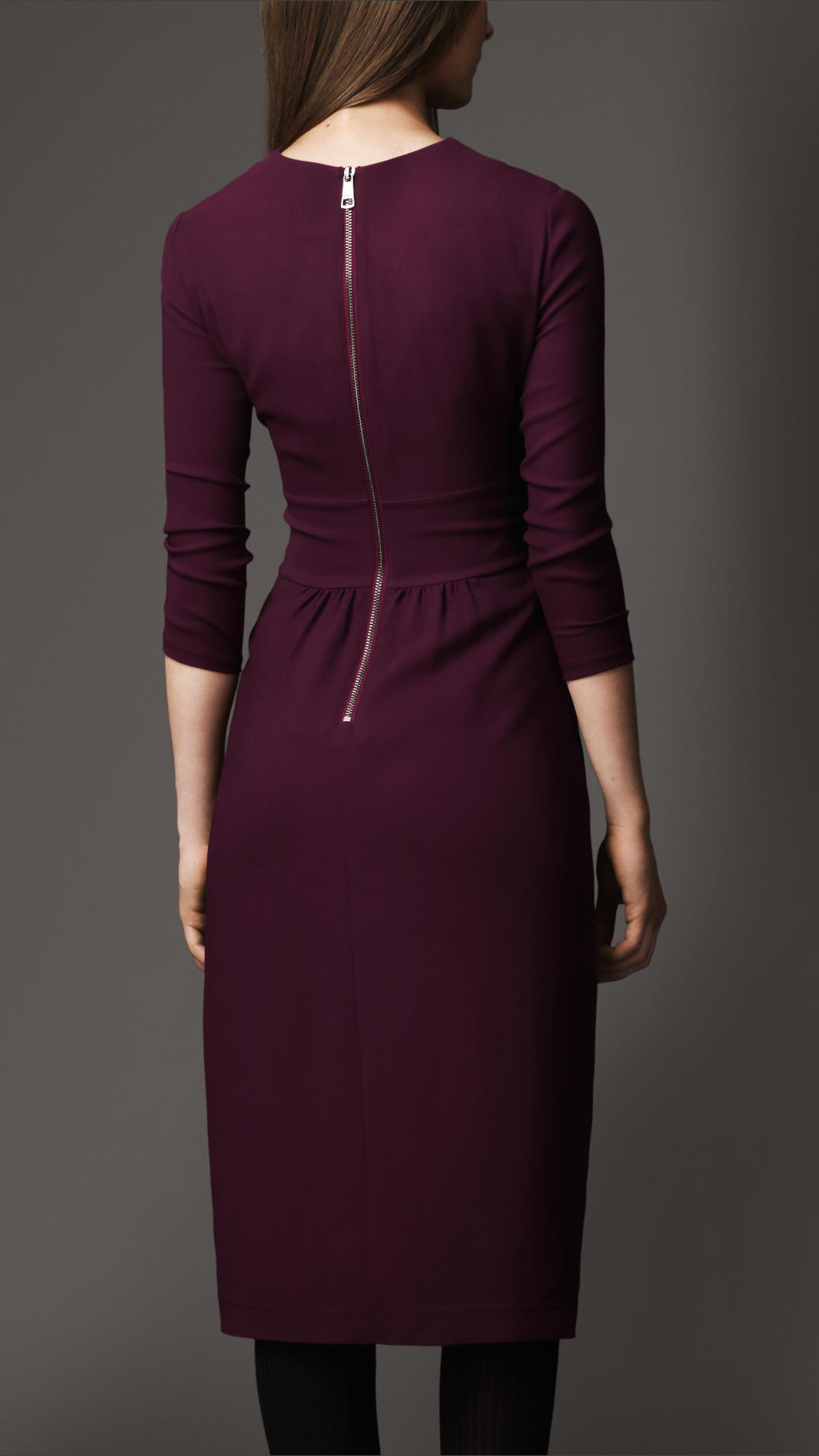 Lyst - Burberry Twist Front Jersey Dress in Purple