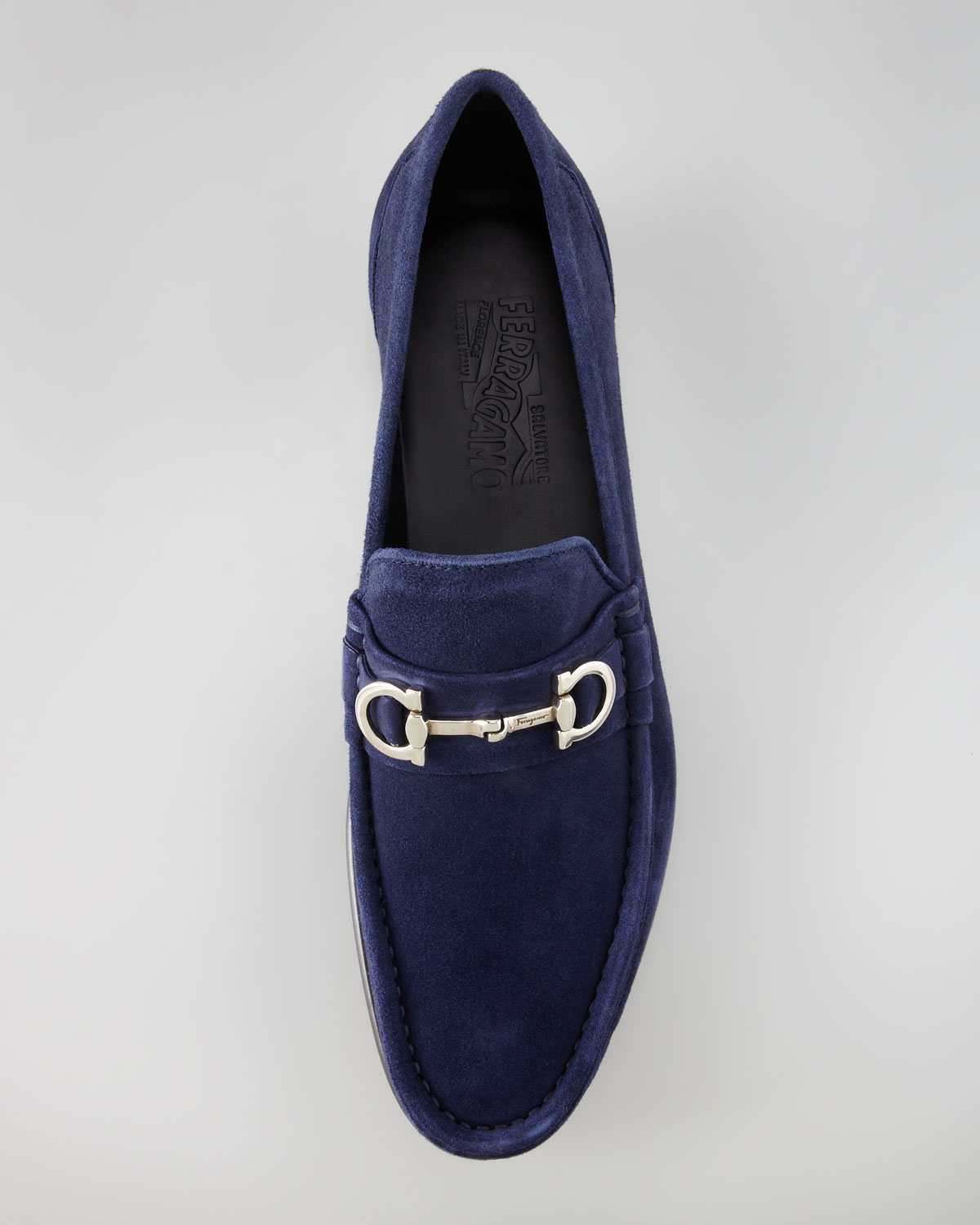 Ferragamo Giostra Suede Loafer Navy in Blue for Men | Lyst