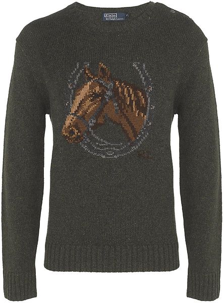Polo Ralph Lauren Horse Sweater in Green for Men | Lyst
