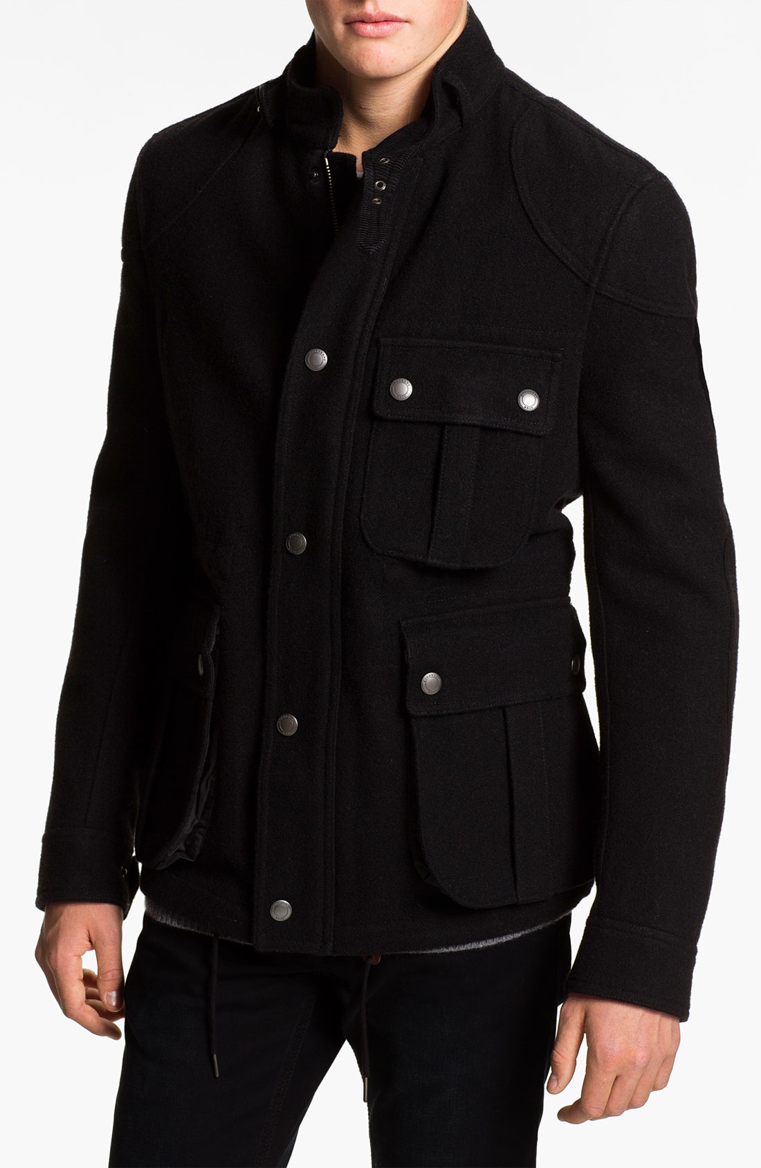 Wool Blend Jacket burberry wool blend field jacket in black for lyst Wool Blend Jacket burberry wool blend field jacket in black for lyst