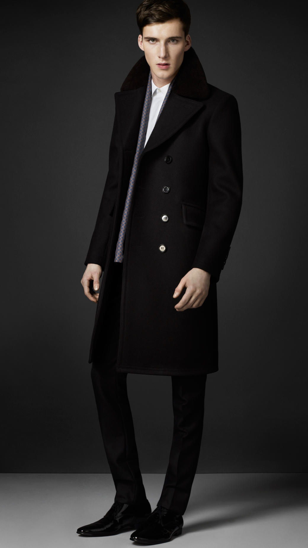 Lyst - Burberry Virgin Wool Chesterfield Coat in Black for Men