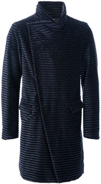 Giorgio Armani Ribbed Velvet Coat in Gray for Men (grey) | Lyst