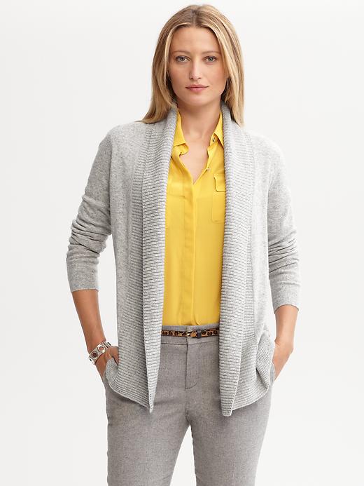 Banana Republic Shawl Collar Open Cardigan in Gray (light grey heather ...