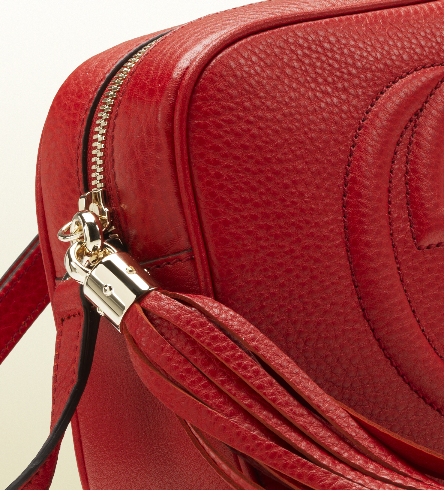 Gucci Soho Leather Disco Bag in Red - Lyst