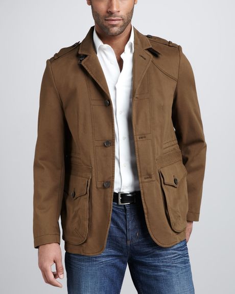 Hugo Boss Short Army Jacket in Khaki for Men (drkbrn) | Lyst