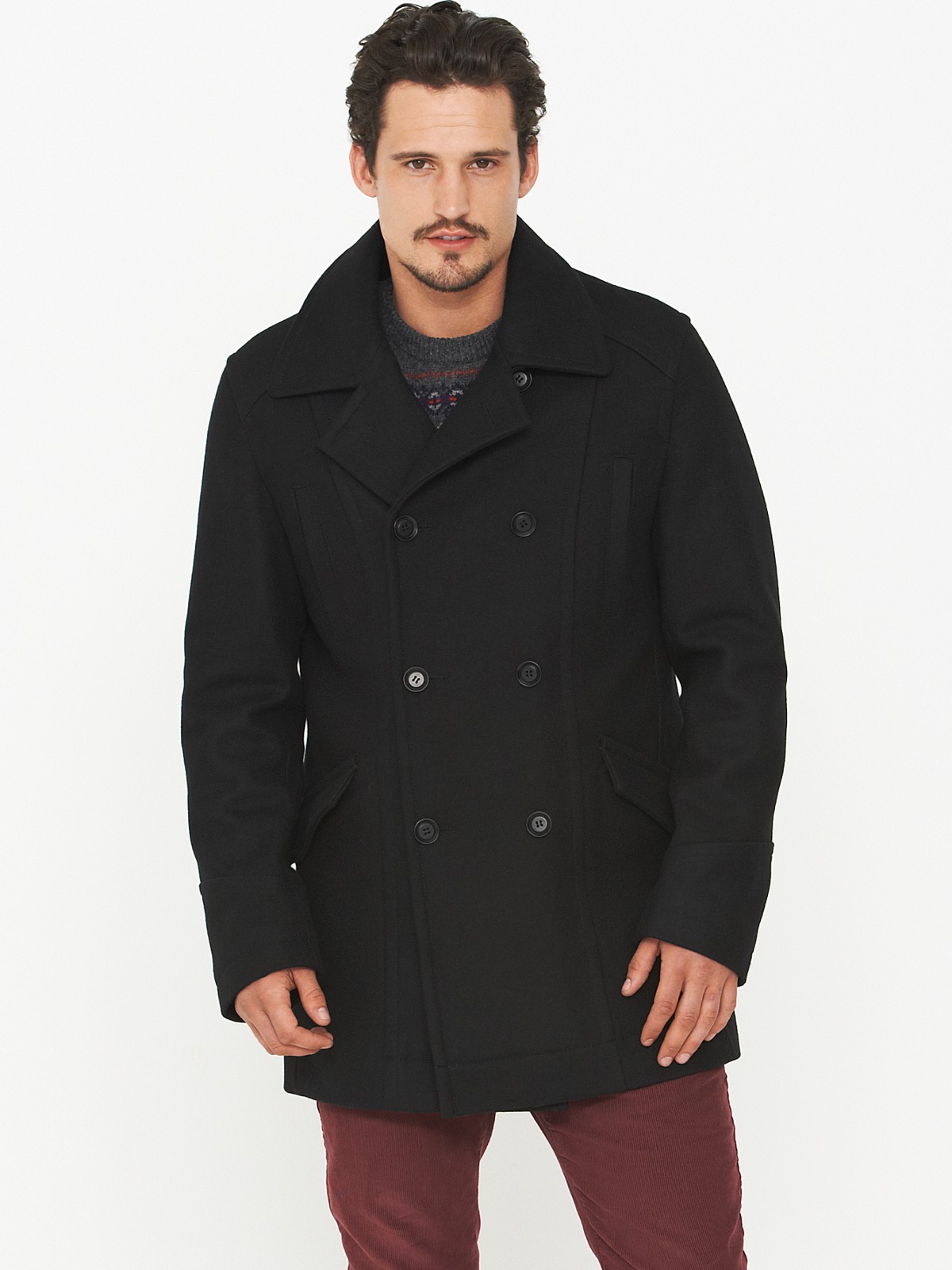 Paul Costelloe Reefer Jacket in Black for Men | Lyst