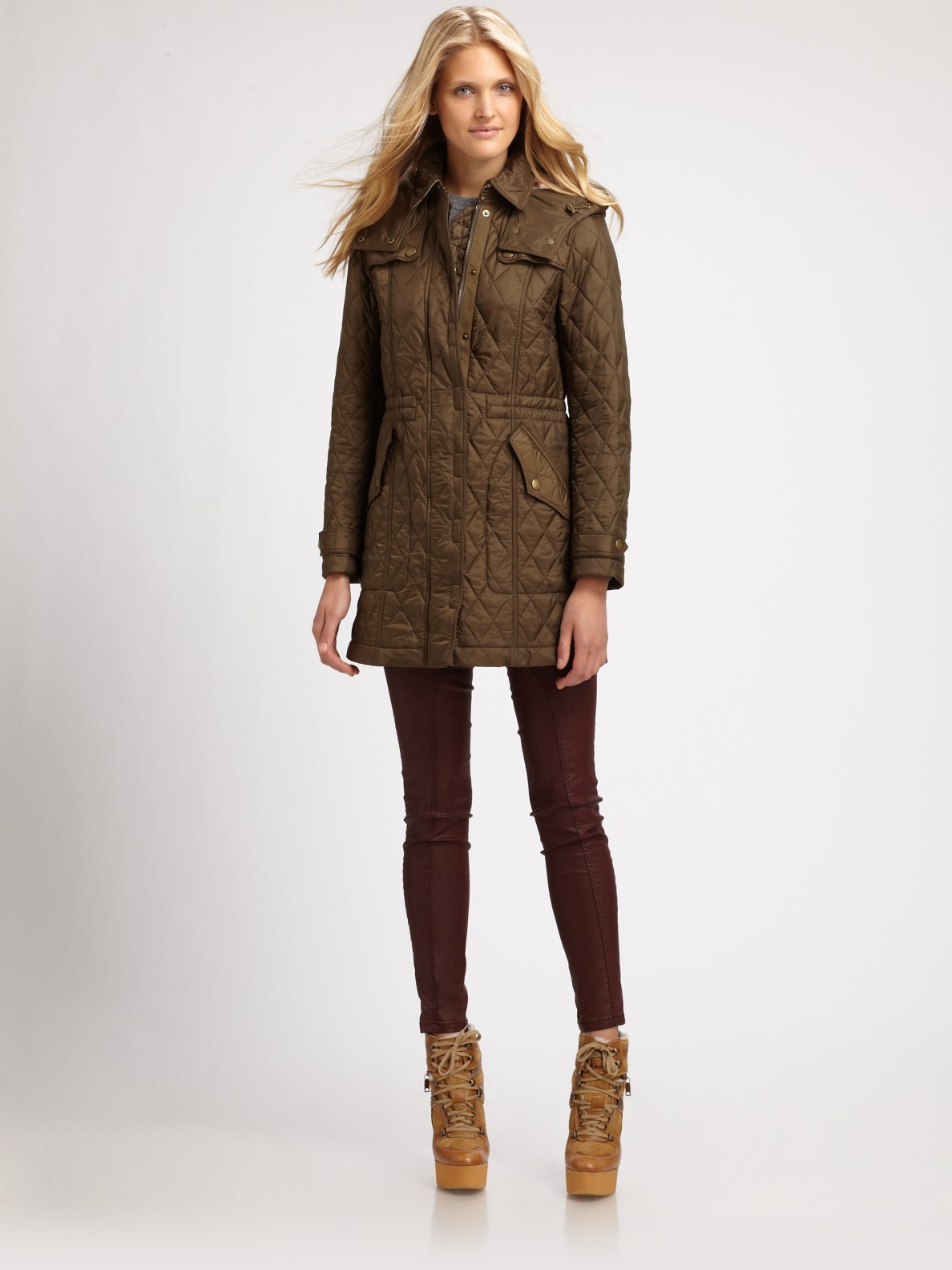 burberry brown quilted jacket