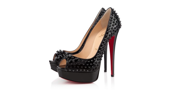 christian louboutin lady peep black