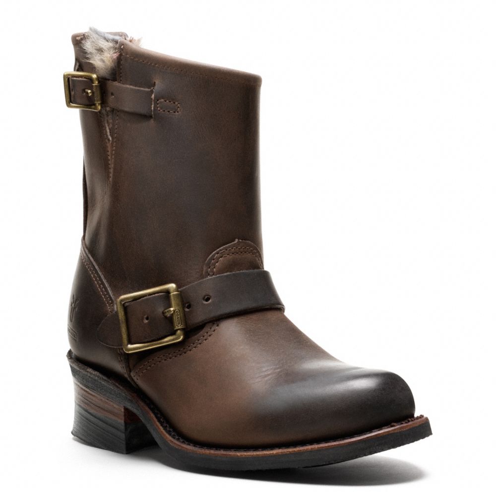 Coach Frye For Coach Fur Lined Engineer Boot in Brown | Lyst