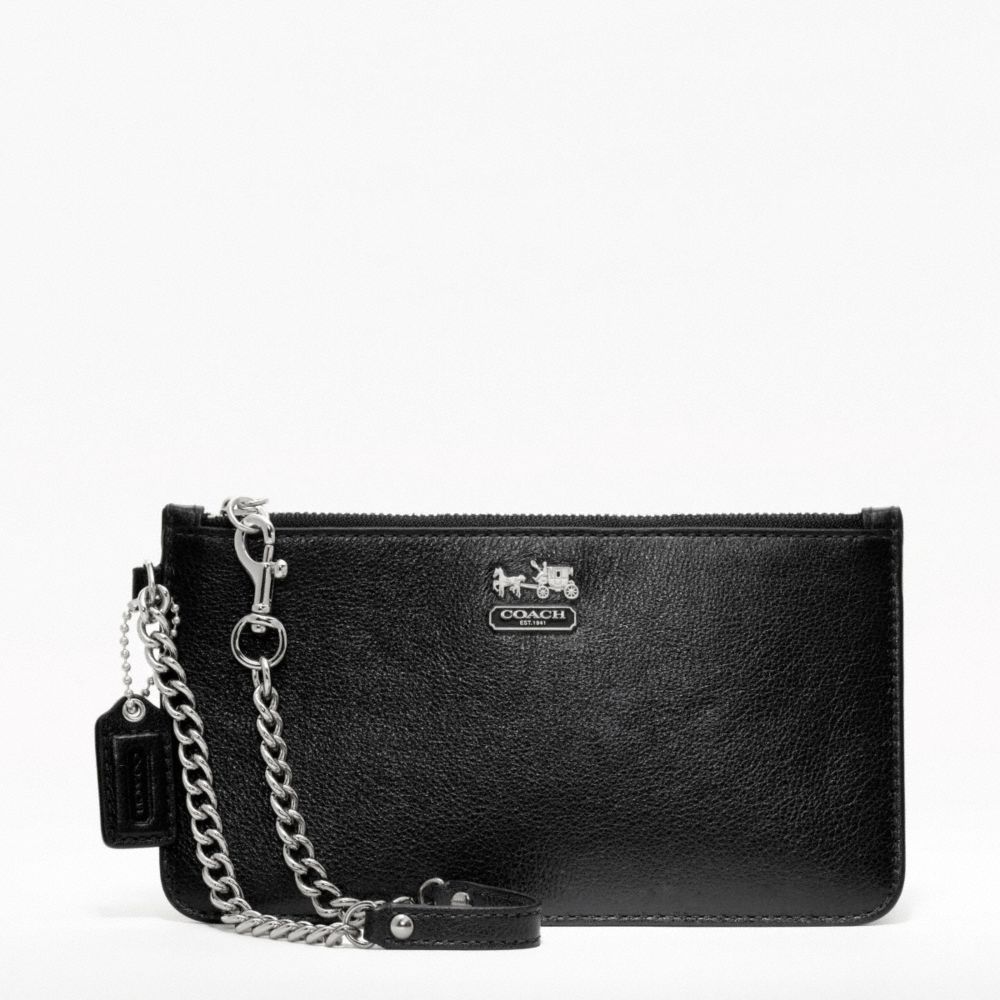 Lyst - Coach Madison Leather Chain Wristlet in Black