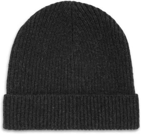 J.crew Ribbed Cashmere Beanie Hat in Gray for Men | Lyst