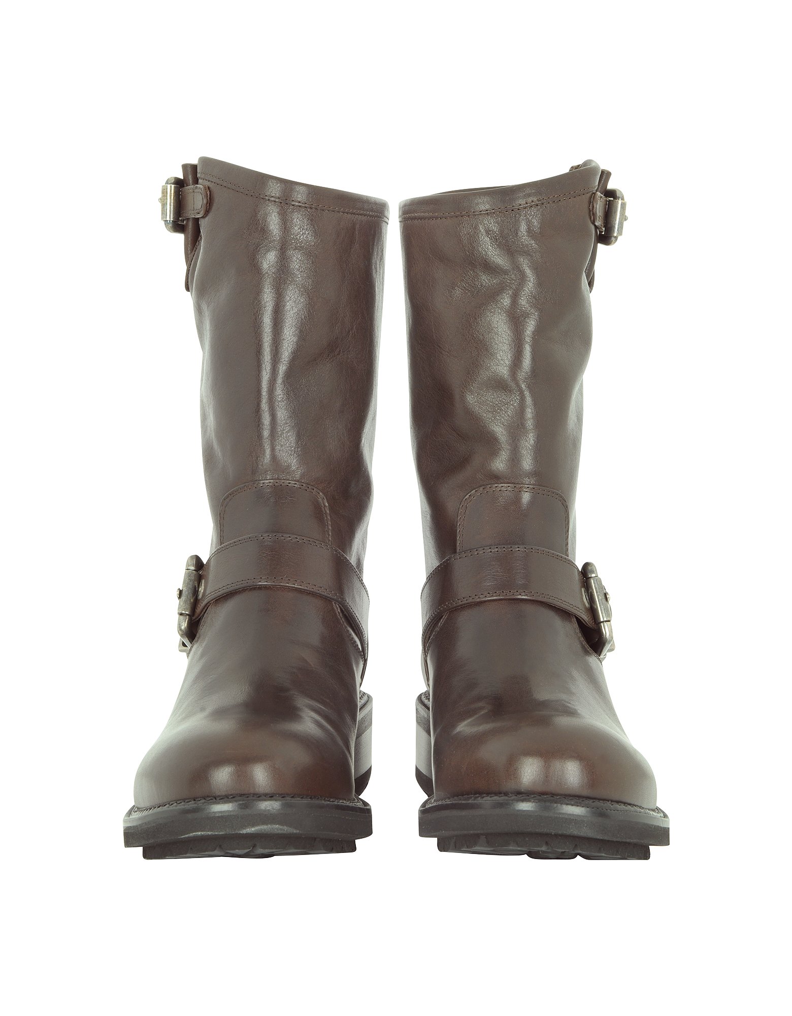 Luciano padovan Brown Leather Biker Boot in Gray Lyst