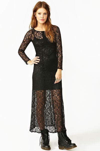 Nasty Gal Coven Lace Maxi Dress in Black | Lyst