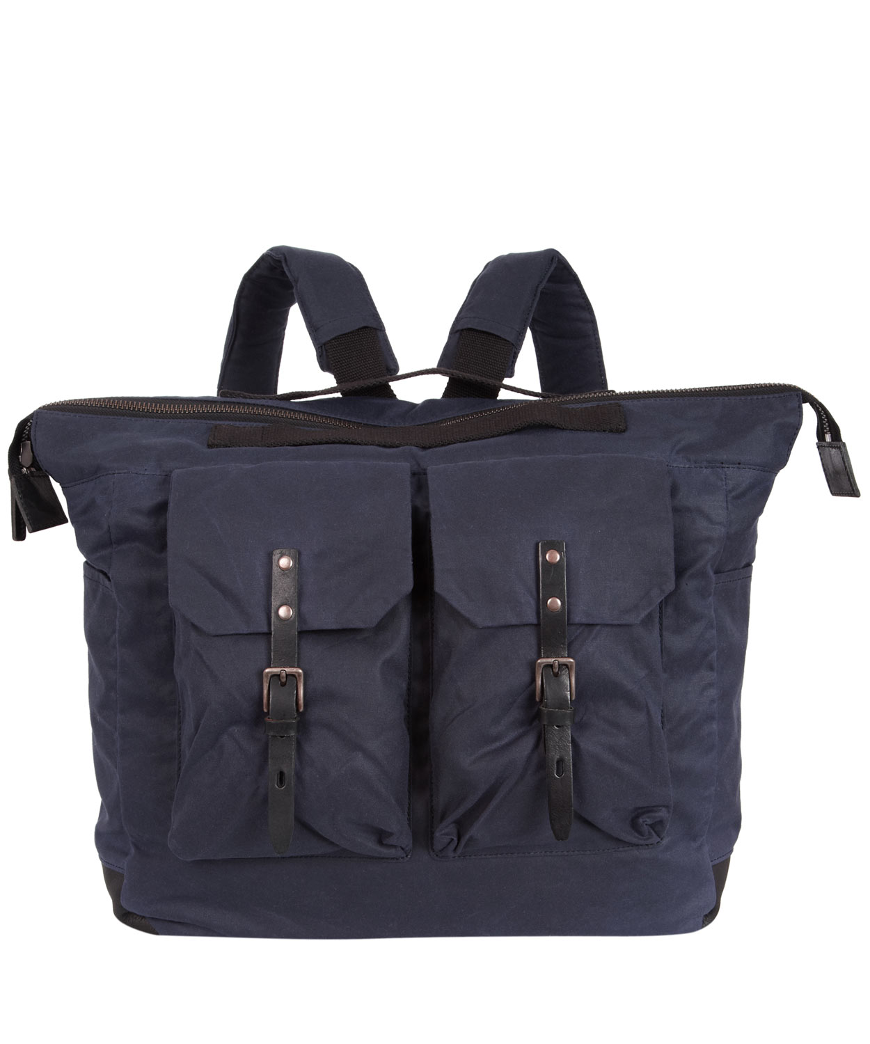 Lyst - Ally Capellino Navy Frank Waxed Cotton Rucksack in Blue for Men
