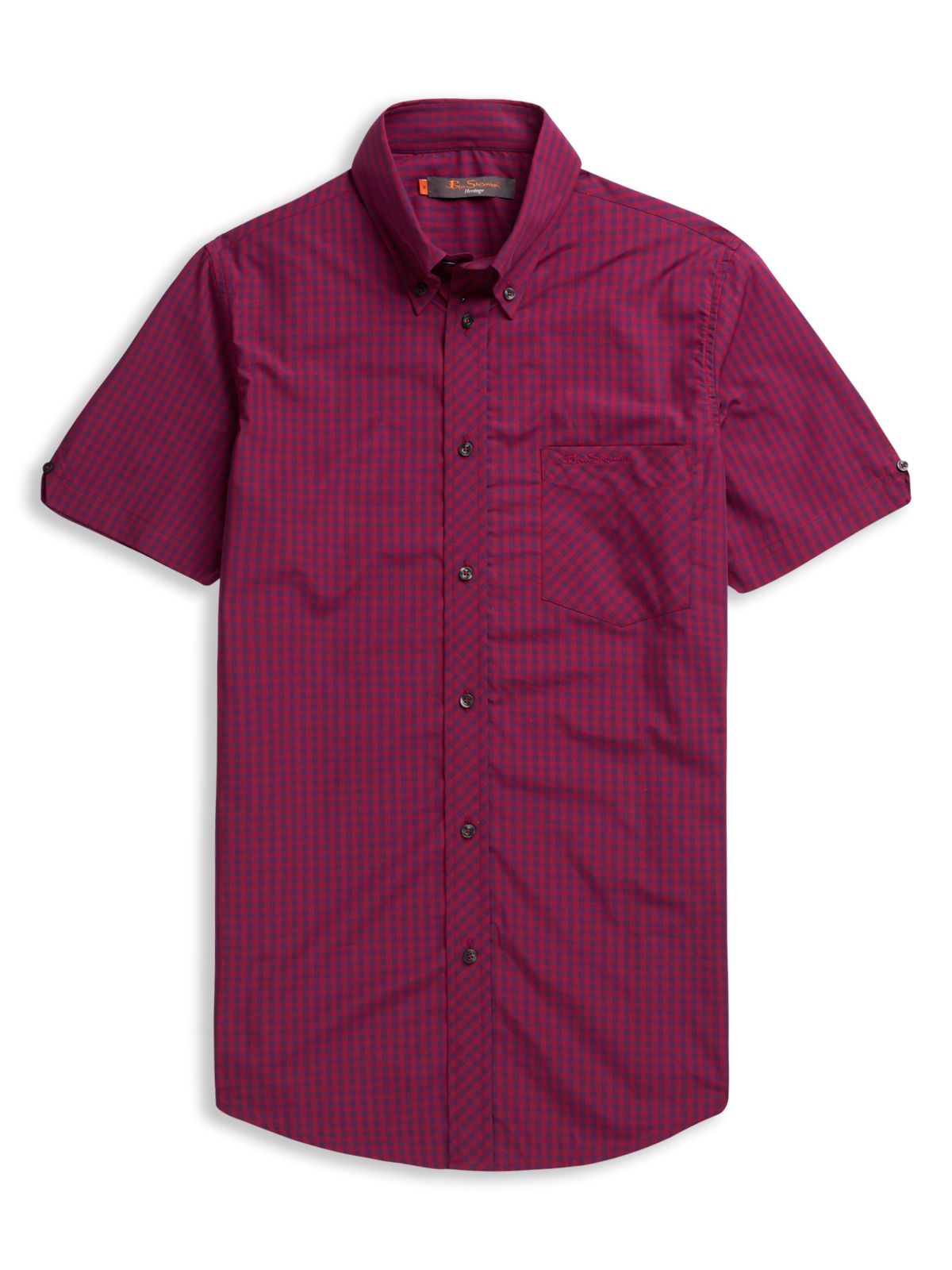 Ben Sherman Shortsleeve Gingham Shirt in Purple for Men (dark purple ...