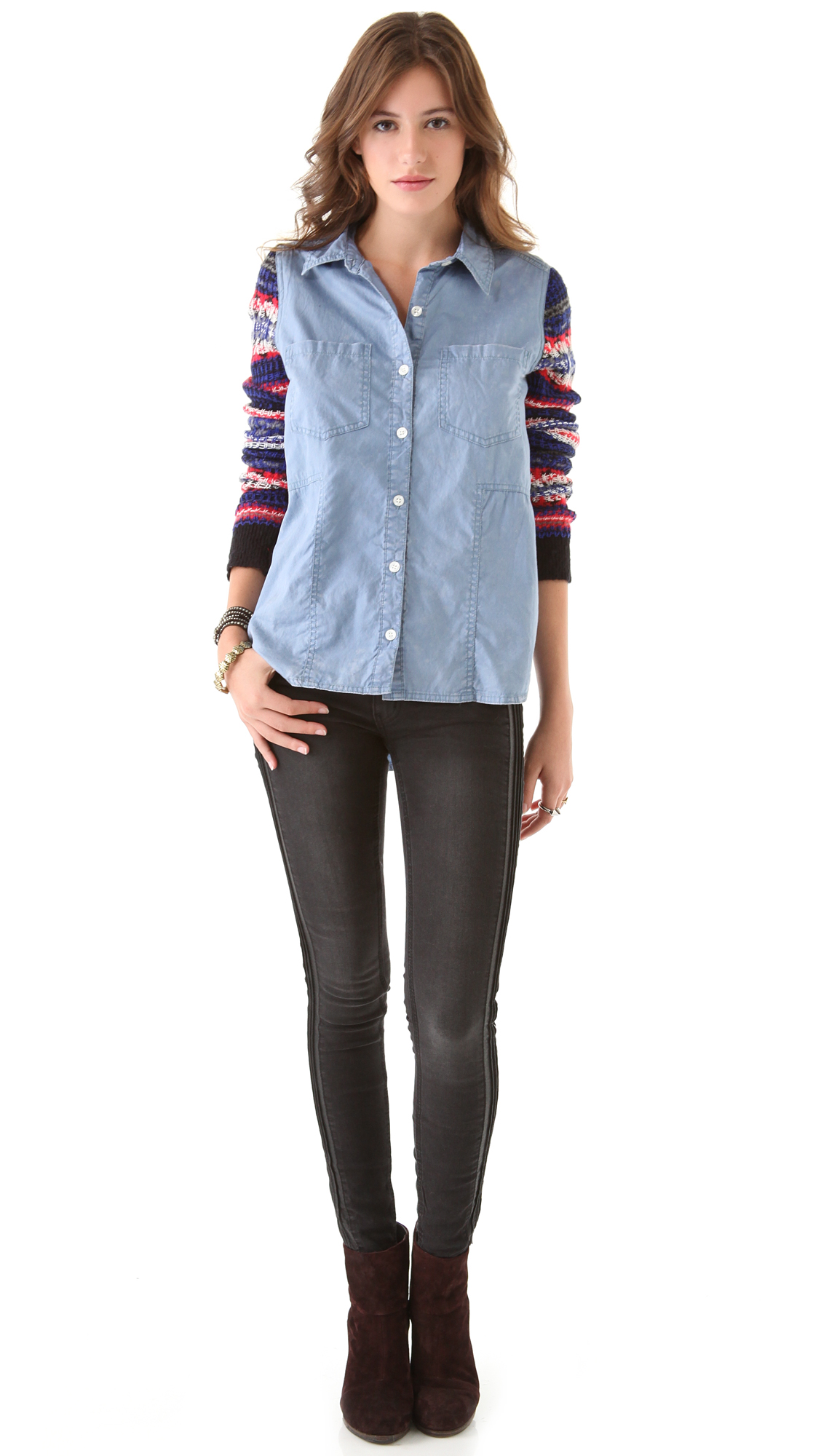 black fair isle sweater
