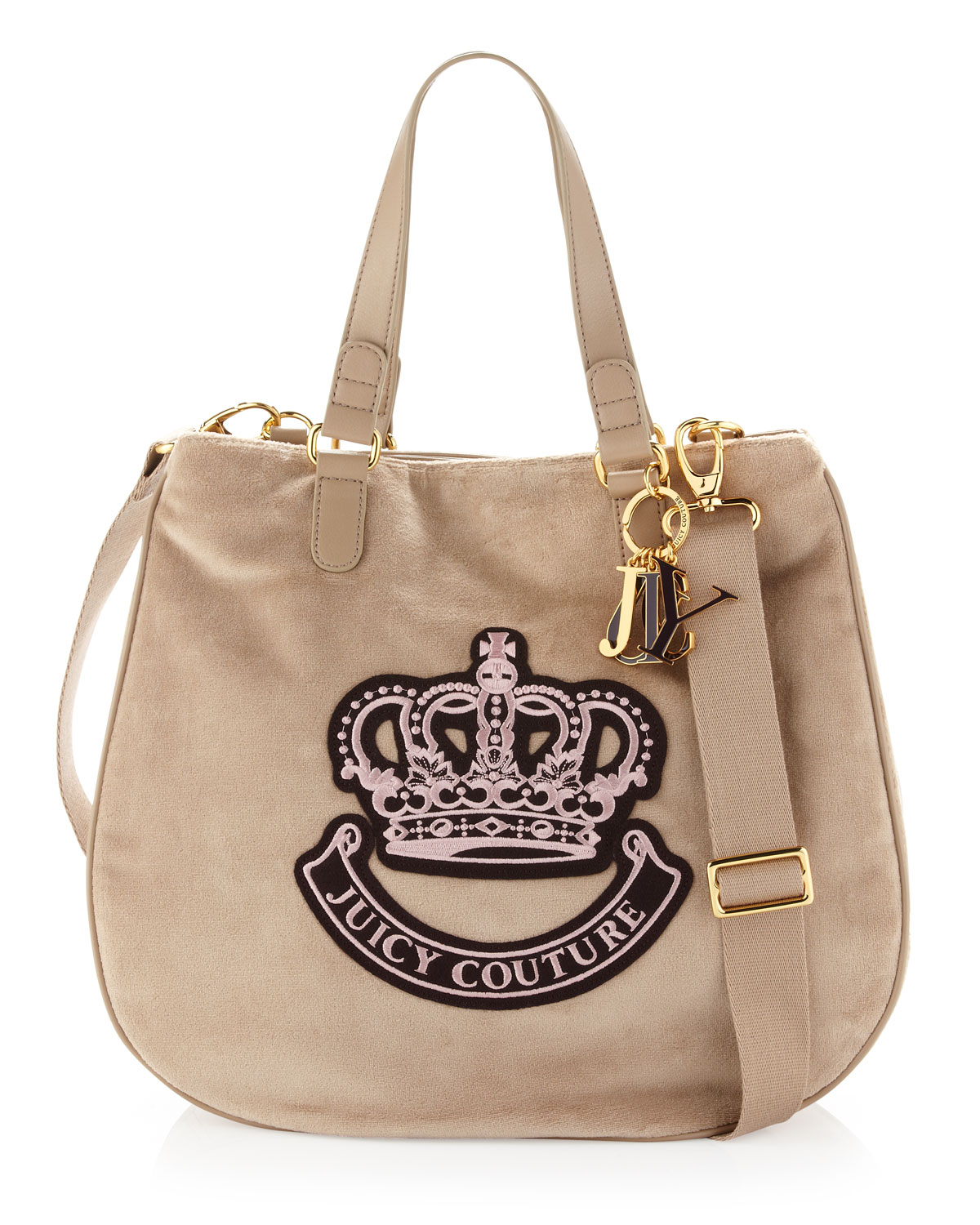 juicy couture velour monogram shoulder bag