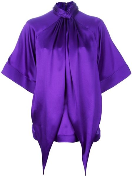 Givenchy Pussy Bow Blouse in Purple