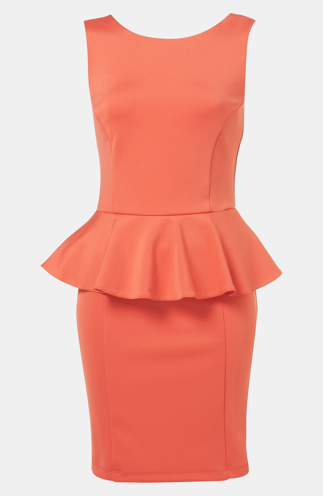 Topshop Peplum Dress in Pink (coral) | Lyst