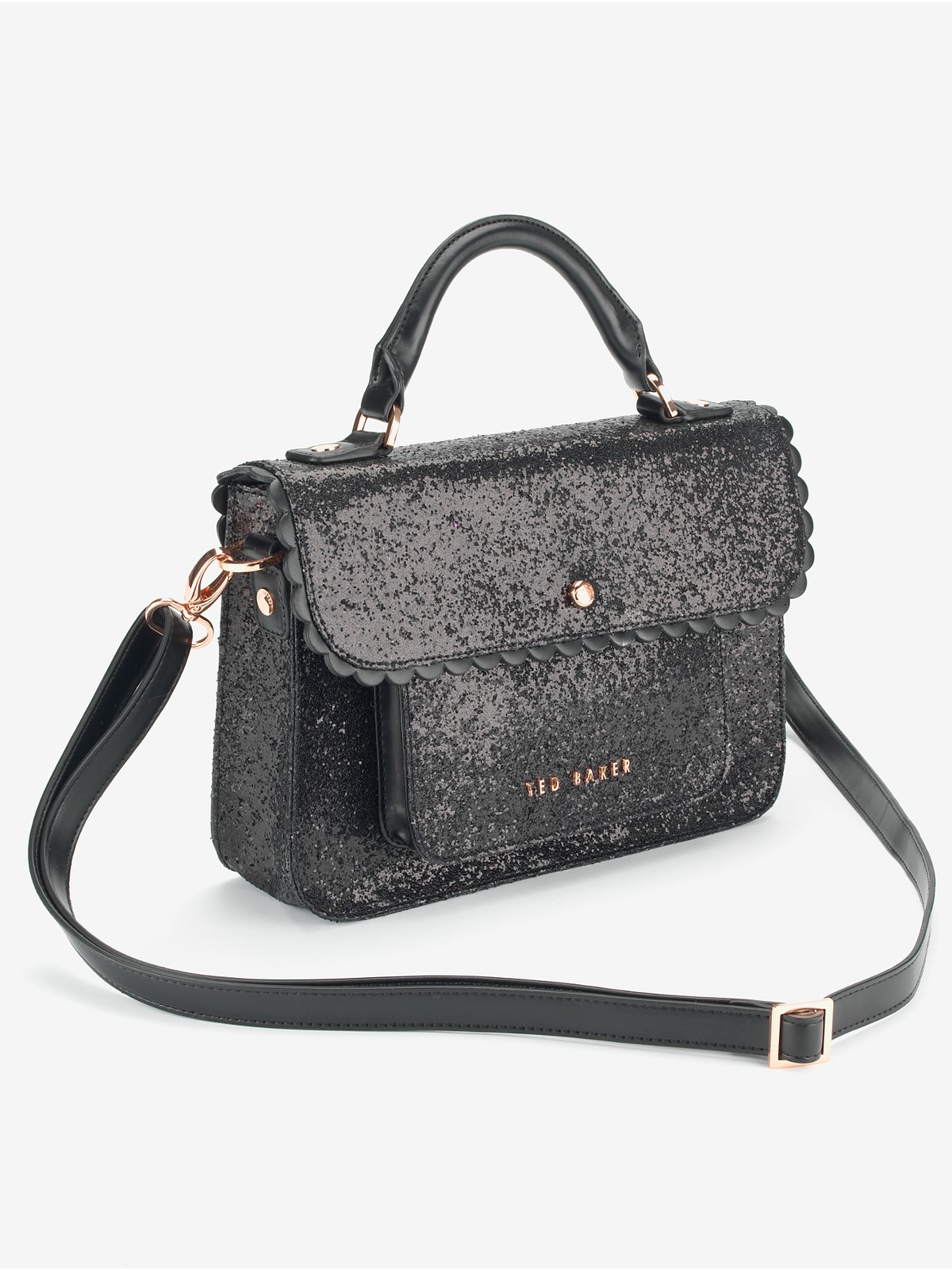 Ted Baker Ted Baker Glitter Satchel Bag Black in Black | Lyst