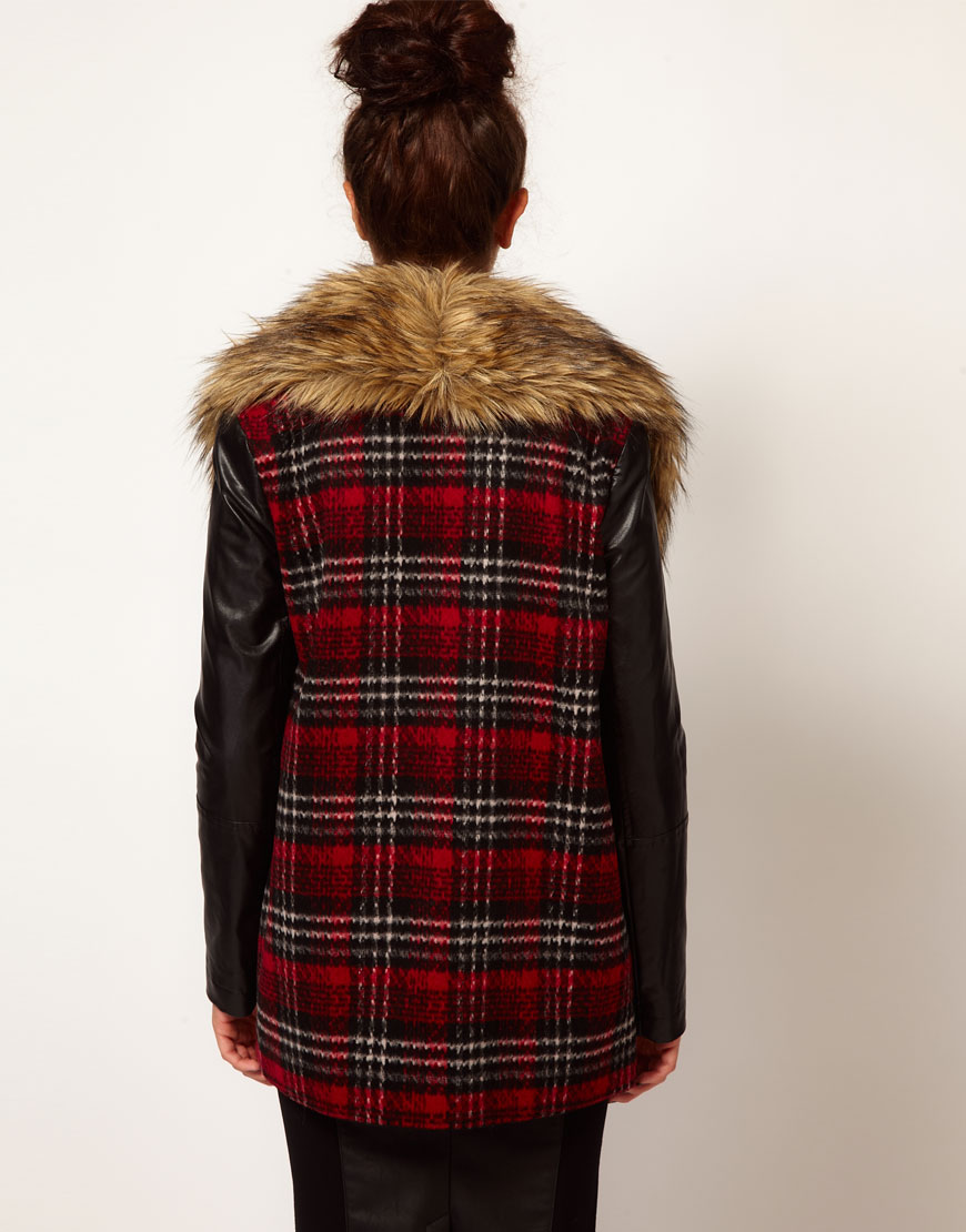 red check coat pant